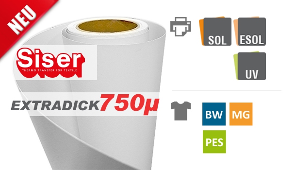Siser DIGIBRICK, 750 µ, white, 0,5 x 1 m, printable 3D PU-Flexfoil for UV- / Eco- / Solvent-Ink
