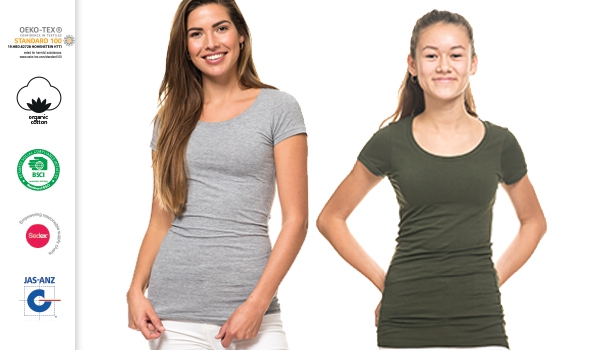 T-Shirt Long Stretch, 170 g/m², Single Jersey
